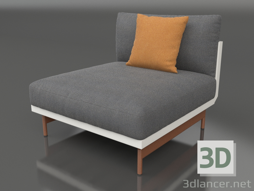 Modelo 3d Módulo de sofá, seção 3 (cinza ágata) - preview