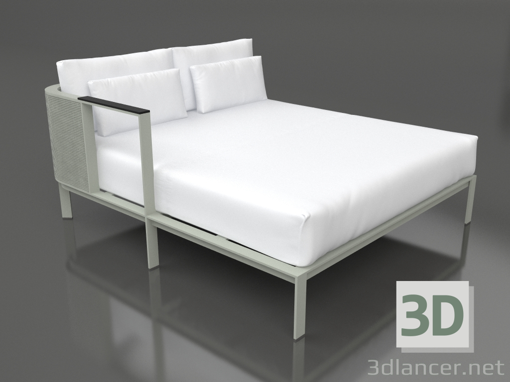 modèle 3D Module canapé XL, section 2 droite (Gris ciment) - preview