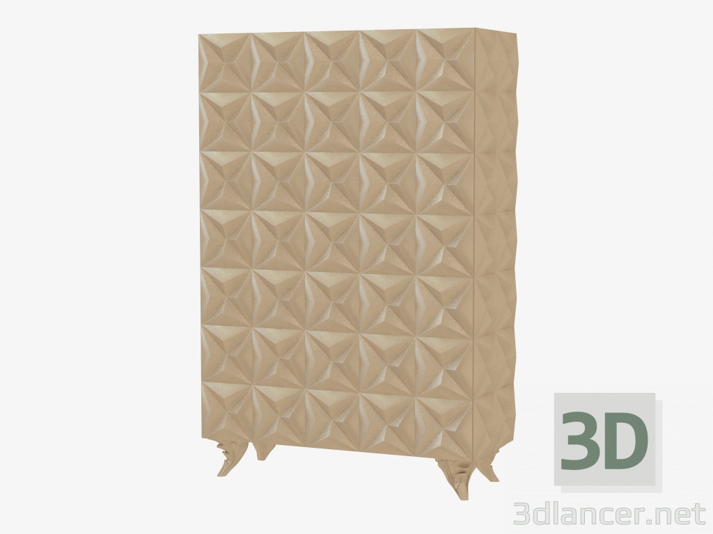 modello 3D Armadio con superficie corrugata decorativa - anteprima