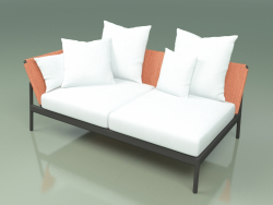 Módulo de sofá à direita 004 (Metal Smoke, Batyline Orange)