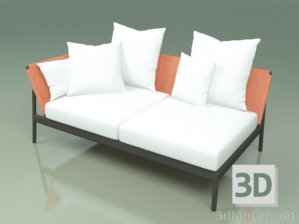 3D Modell Sofamodul rechts 004 (Metal Smoke, Batyline Orange) - Vorschau
