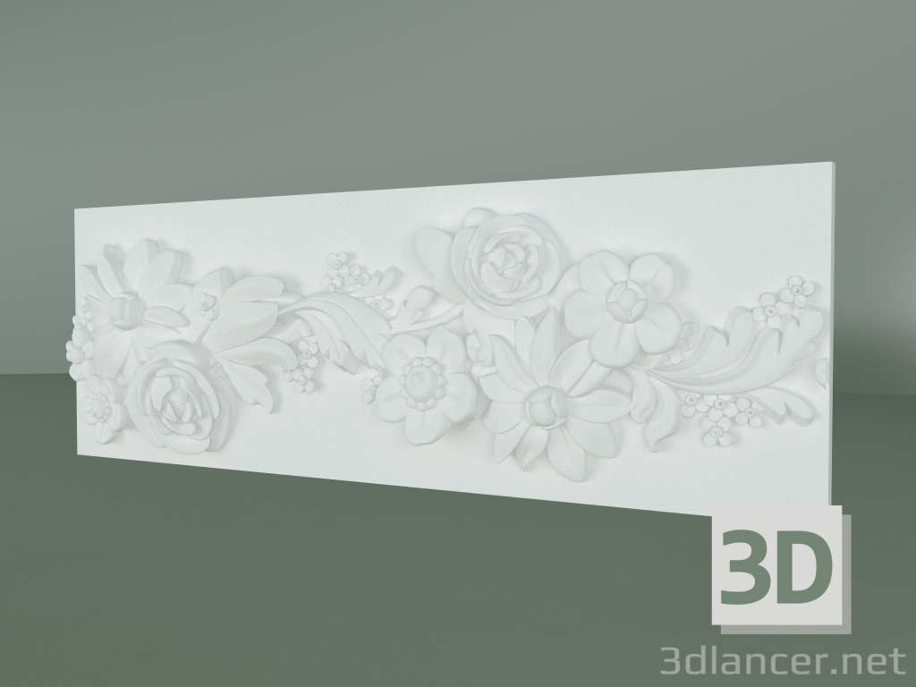modèle 3D Frise en plâtre avec ornement F041 - preview
