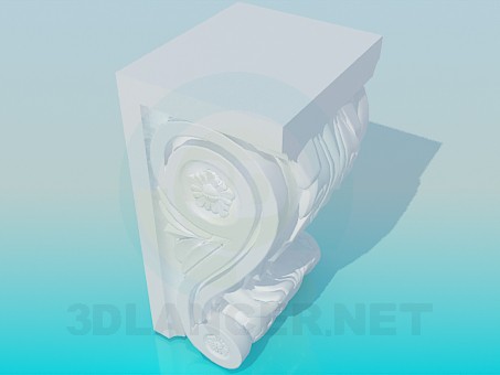 3d model Element of the cornice - preview 3d model Element of the cornice - preview