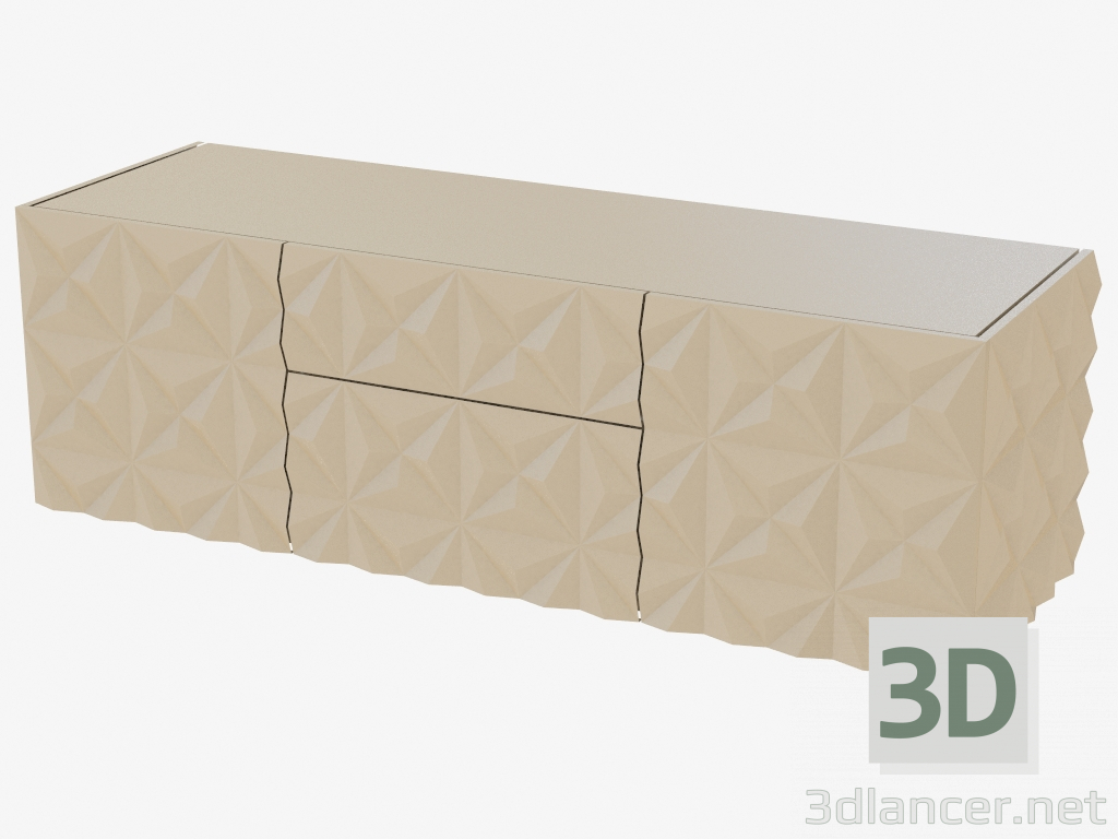 3D Modell Schrank mit dekorativer gewellter Oberfläche - Vorschau