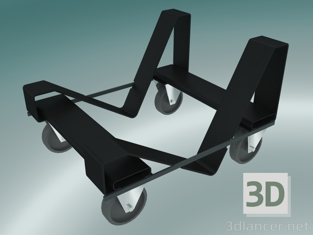 3d модель Візок для перевезення стекові крісел – превью