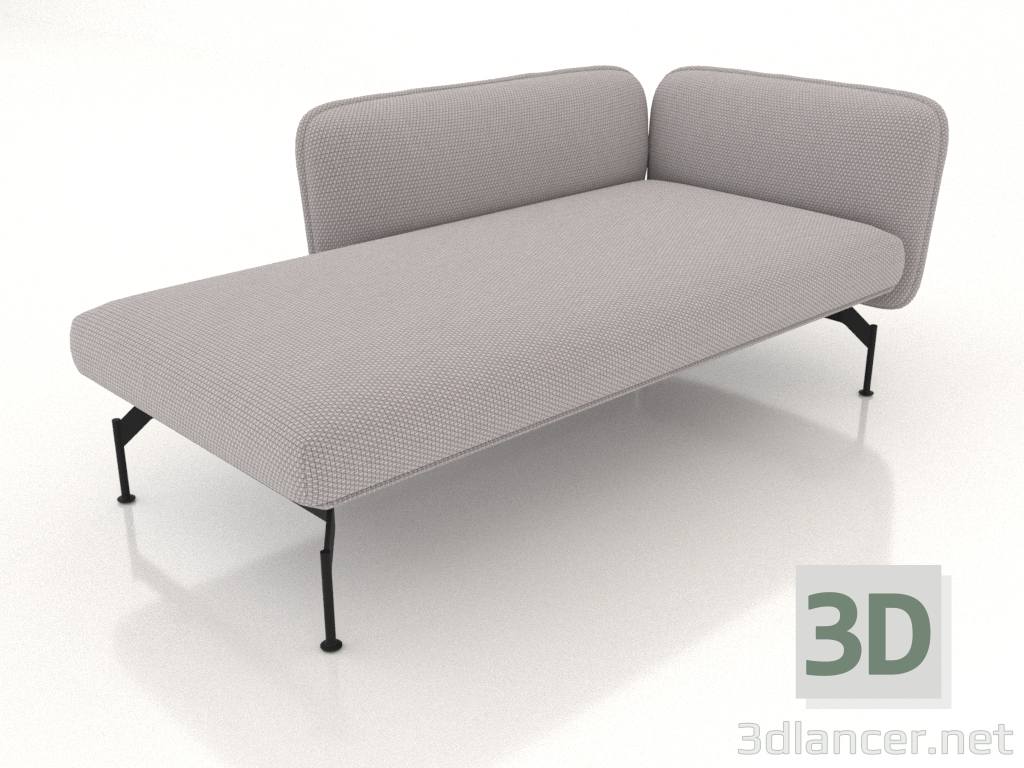 3D Modell Chaiselongue mit Armlehne 110 links - Vorschau