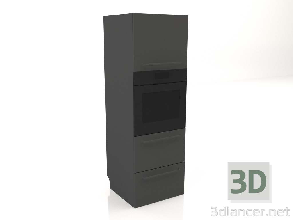 3D modeli Fırın ve iki çekmeceli 60 cm (siyah) - önizleme