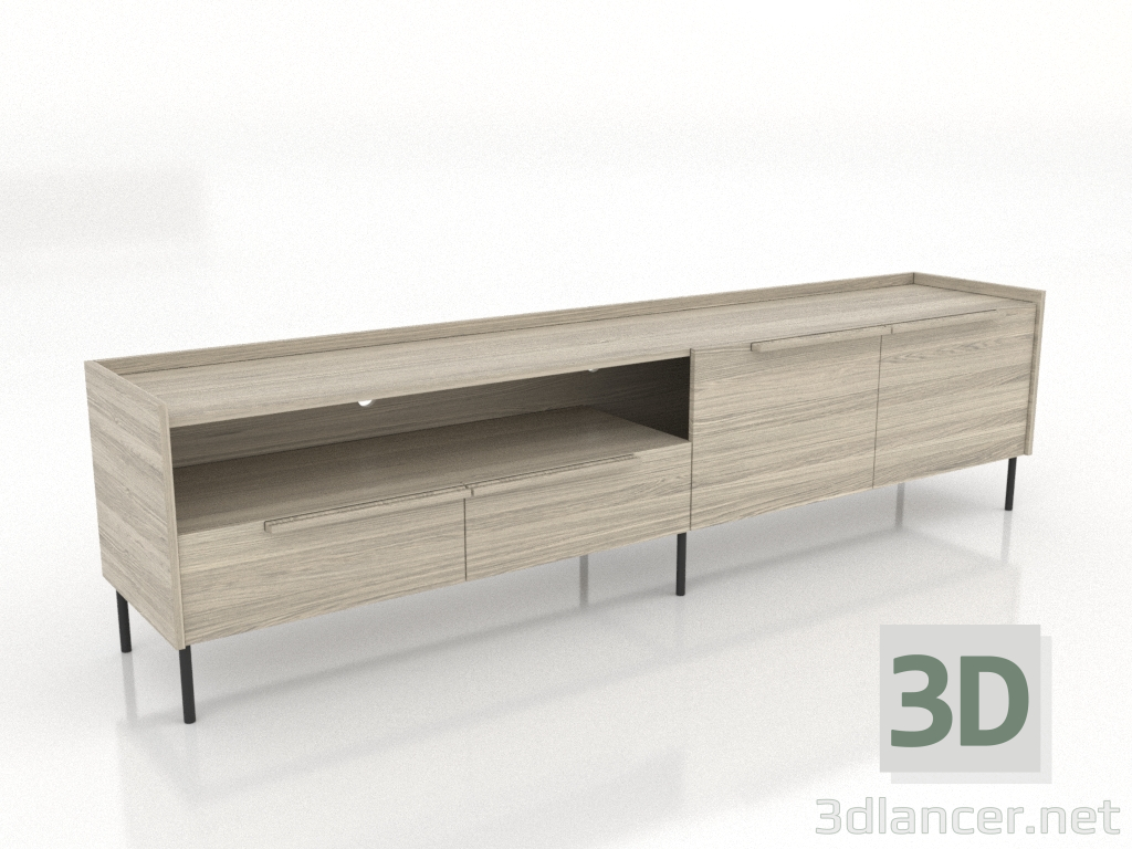 3d model TV cabinet LARGE OPEN 2200 mm (lightened oak) - preview 3d model TV cabinet LARGE OPEN 2200 mm (lightened oak) - preview