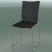 3D Modell Stuhl mit hoher Rückenlehne auf Schlitten, mit Ledersitzbezug (108) - Vorschau