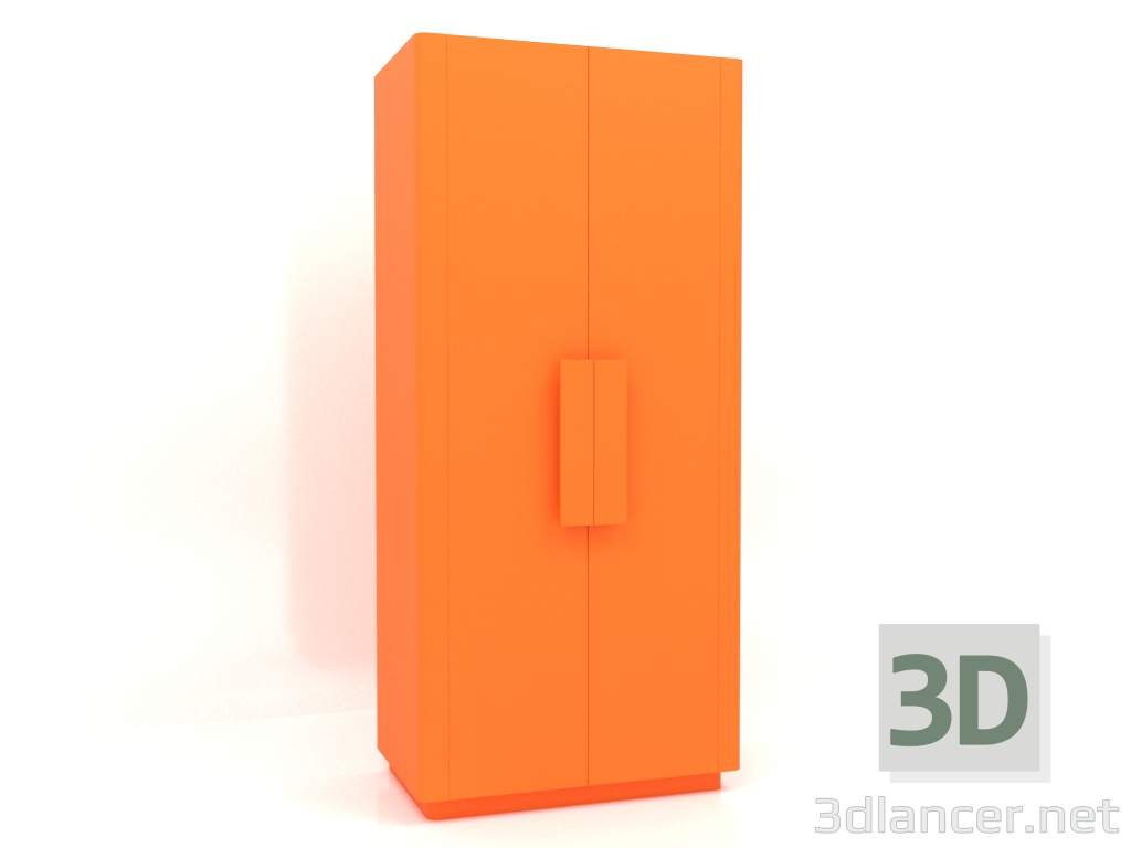 3d model Wardrobe MW 04 paint (option 1, 1000x650x2200, luminous bright orange) - preview