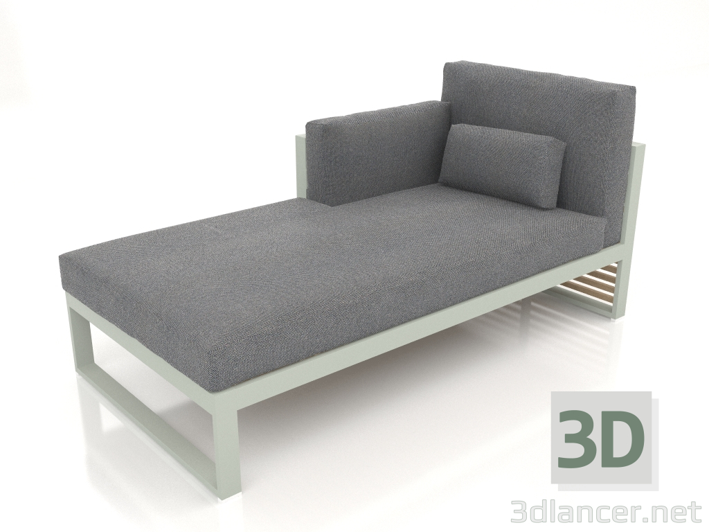 modèle 3D Canapé modulable, section 2 gauche, dossier haut (Gris ciment) - preview