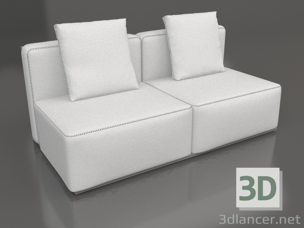 modèle 3D Module canapé, section 4 (Gris quartz) - preview