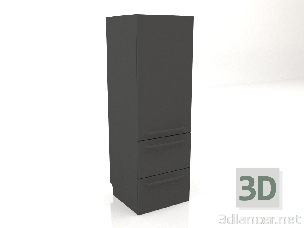 modello 3D Mobile e due cassetti 60 cm (nero) - anteprima