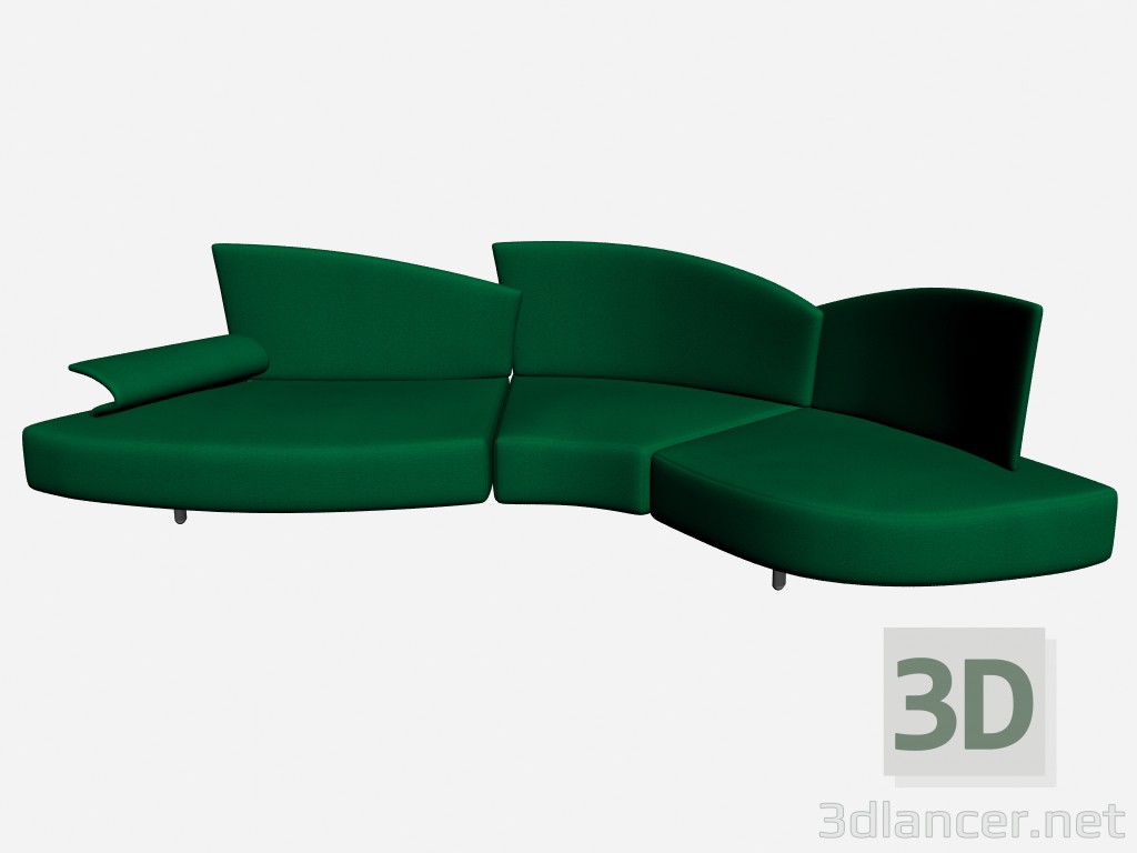 modello 3D Bambino bambini divano Divano super roy 2 - anteprima