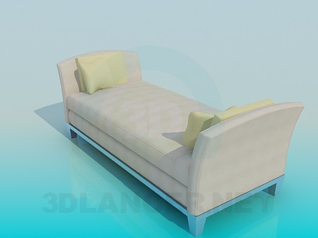 3d модель Односпальная кровать – превью 3d модель Односпальная кровать – превью