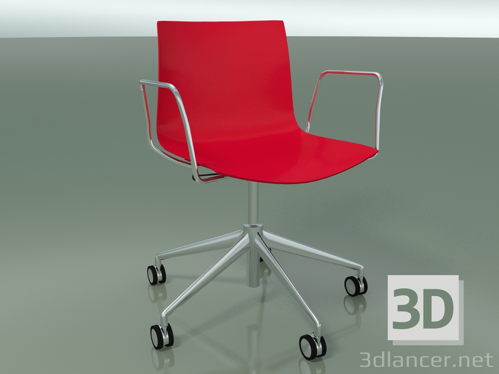 Modelo 3d Cadeira 0380 (5 rodas, com braços, LU1, polipropileno PO00104) - preview