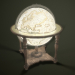 modèle 3D de Globe terrestre vintage sur support en bois pbr modèle 3D Low-poly acheter - rendu