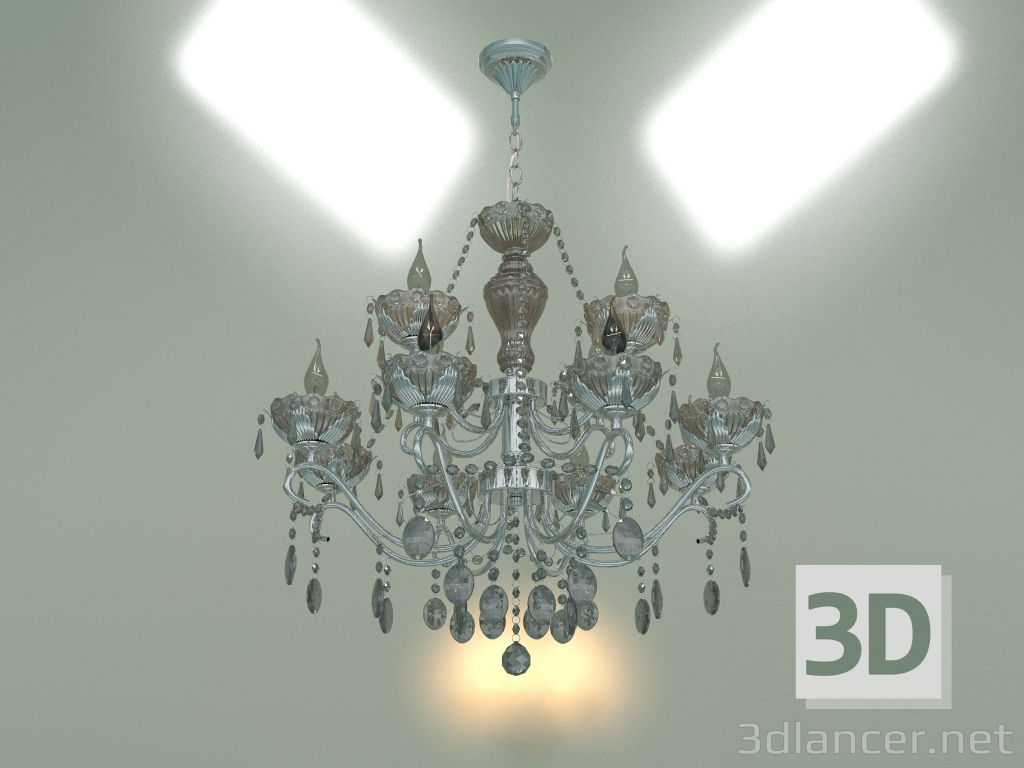 3d model Pendant chandelier Teodore 10103-12 (chrome-smoky crystal) - preview