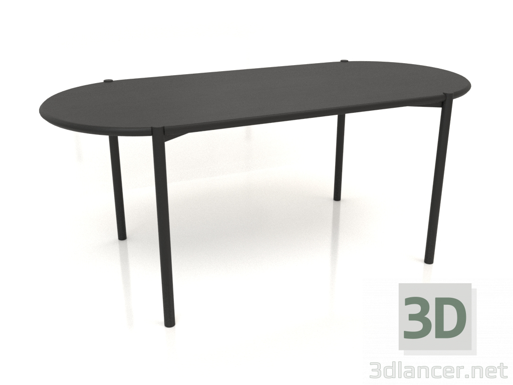 3 डी मॉडल डाइनिंग टेबल DT 08 (गोल सिरे) (1825x819x754, लकड़ी का काला) - पूर्वावलोकन