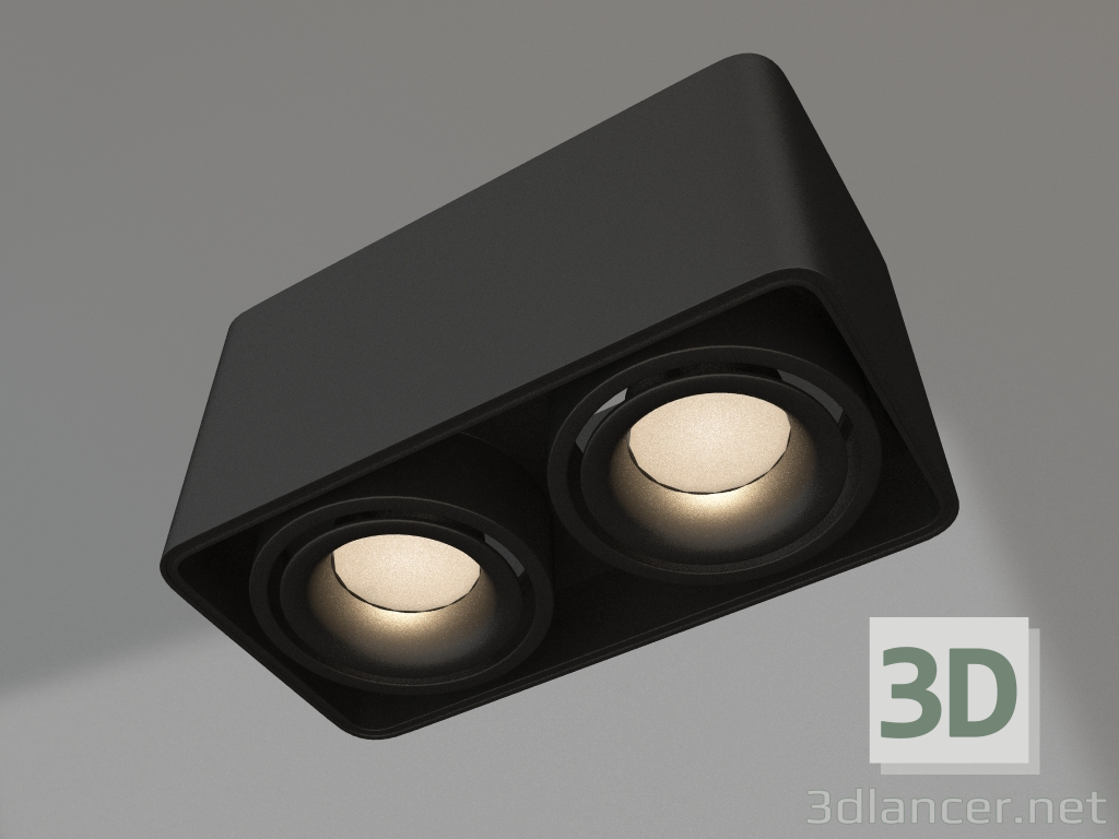 modello 3D Lampada SP-CUBUS-S195x100-2x8W Warm3000 (BK, 45 gradi, 230V) - anteprima