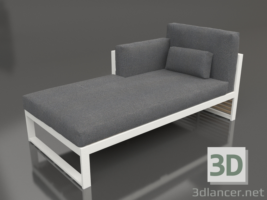 3D modeli Modüler kanepe, sol bölüm 2, yüksek arkalık (Akik grisi) - önizleme