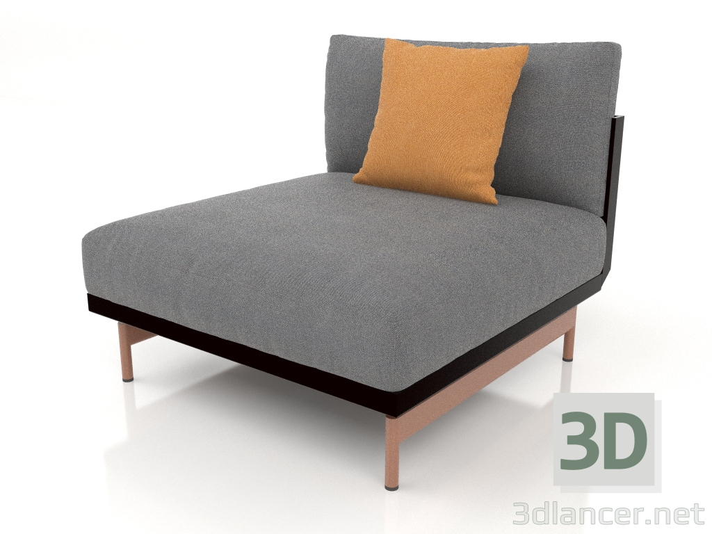 modello 3D Modulo divano, sezione 3 (Nero) - anteprima