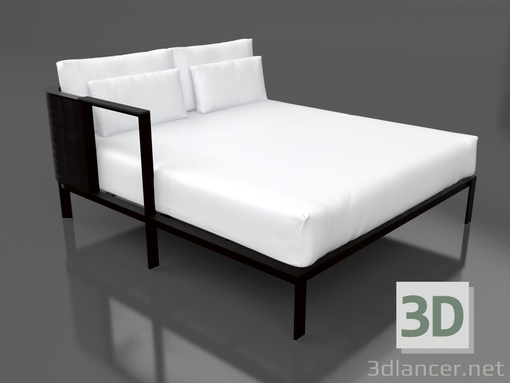 modèle 3D Module canapé XL, section 2 droite (Noir) - preview