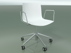 Stuhl 0380 (5 Räder, mit Armlehnen, LU1, Polypropylen PO00101)