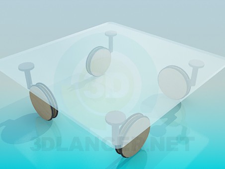 modelo 3D Mesa de centro con ruedas grandes - escuchar modelo 3D Mesa de centro con ruedas grandes - escuchar