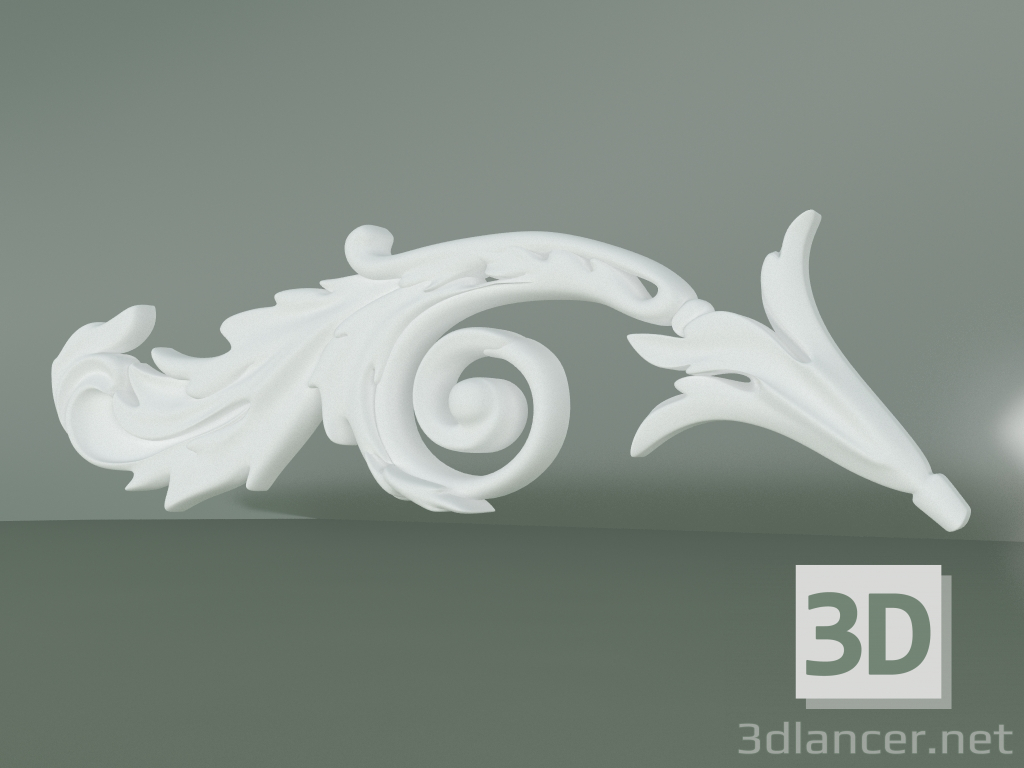 modello 3D Elemento decorativo in stucco ED018-3 - anteprima