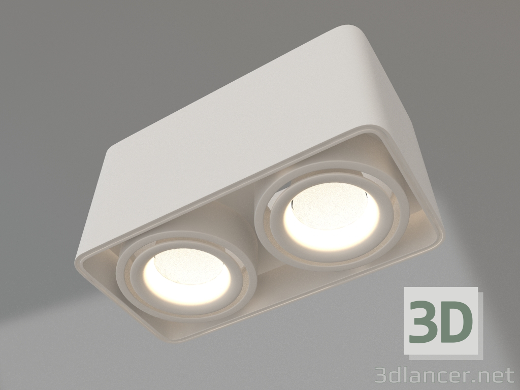 3D Modell Lampe SP-CUBUS-S195x100-2x8W Warm3000 (WH, 45 Grad, 230V) - Vorschau