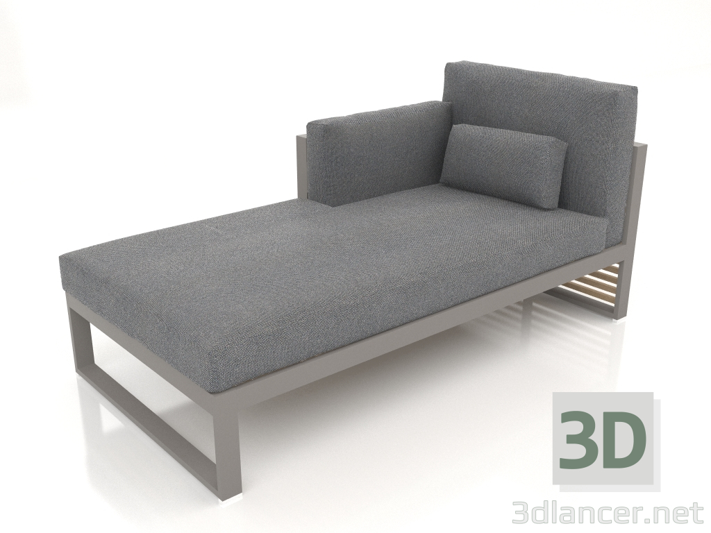 3D modeli Modüler kanepe, sol bölüm 2, yüksek arkalık (Kuvars grisi) - önizleme