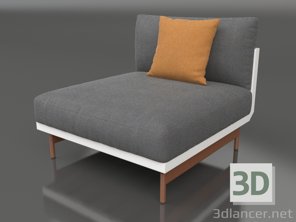 modèle 3D Module canapé, section 3 (Blanc) - preview