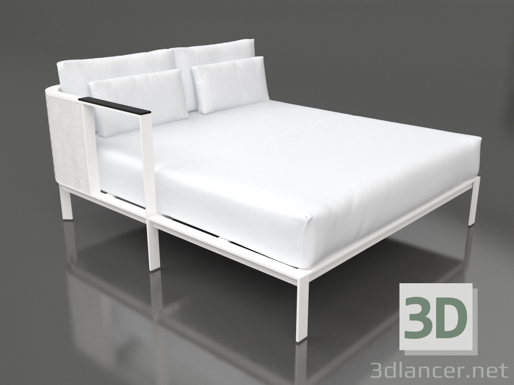 modèle 3D Module canapé XL, section 2 droite (Blanc) - preview