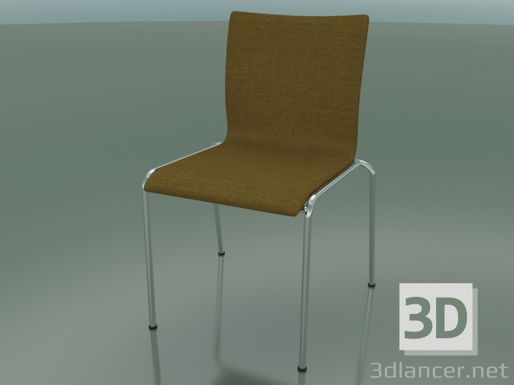 modello 3D Sedia a quattro gambe e larghezza extra, con rivestimento in tessuto (121) - anteprima