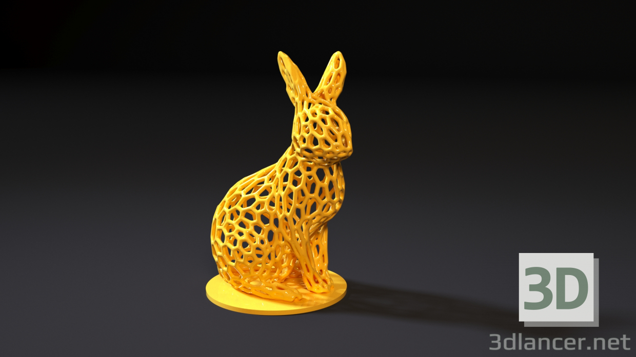 modello 3D di Voronoi di coniglio comprare - rendering