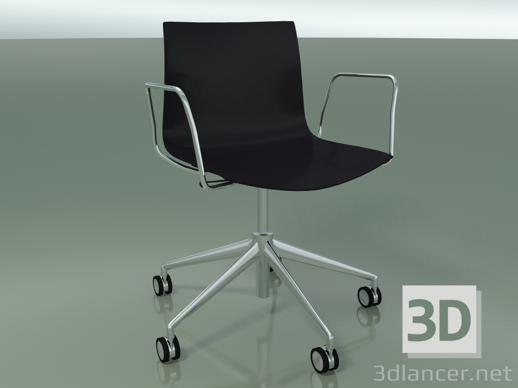 modèle 3D Chaise 0380 (5 roues, avec accoudoirs, LU1, polypropylène PO00109) - preview