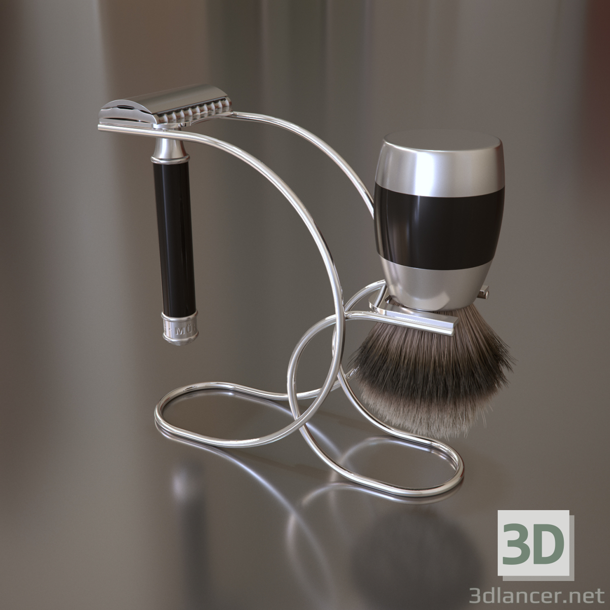 3d Shaving set model buy - render