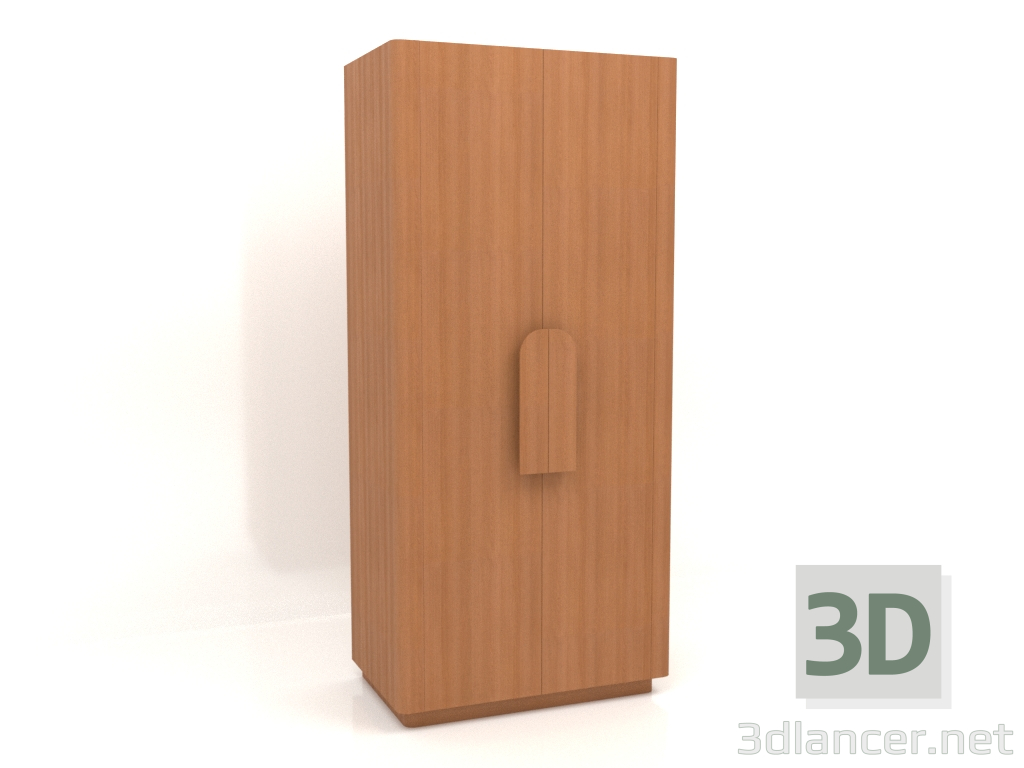 3d model Wardrobe MW 04 wood (option 2, 1000x650x2200, wood red) - preview