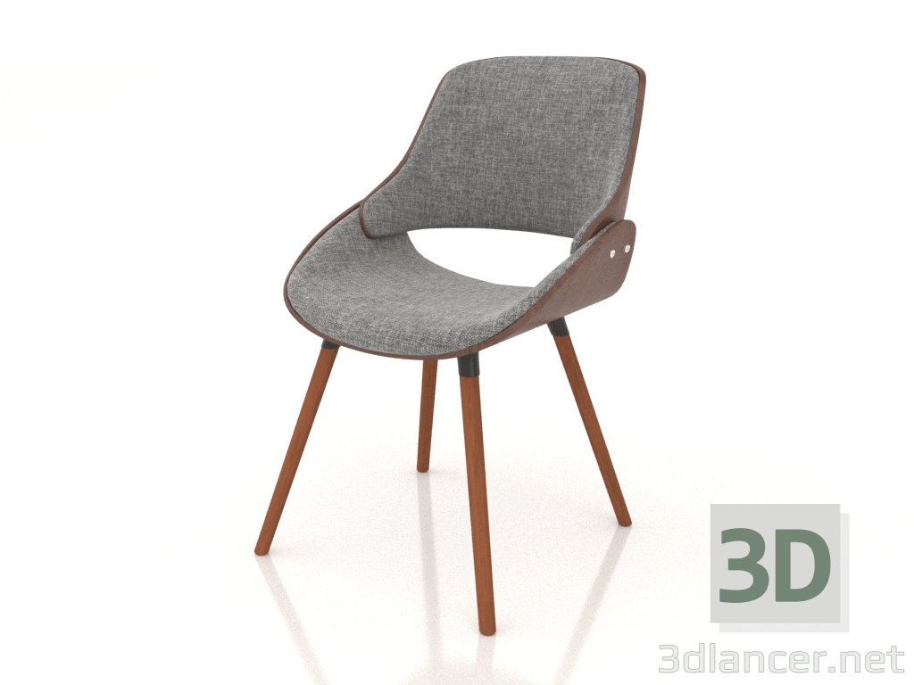 3D modeli Sandalye Öpücüğü (gri-ceviz) - önizleme