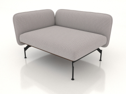 1.5-seater sofa module with an armrest on the left (leather upholstery on the outside)
