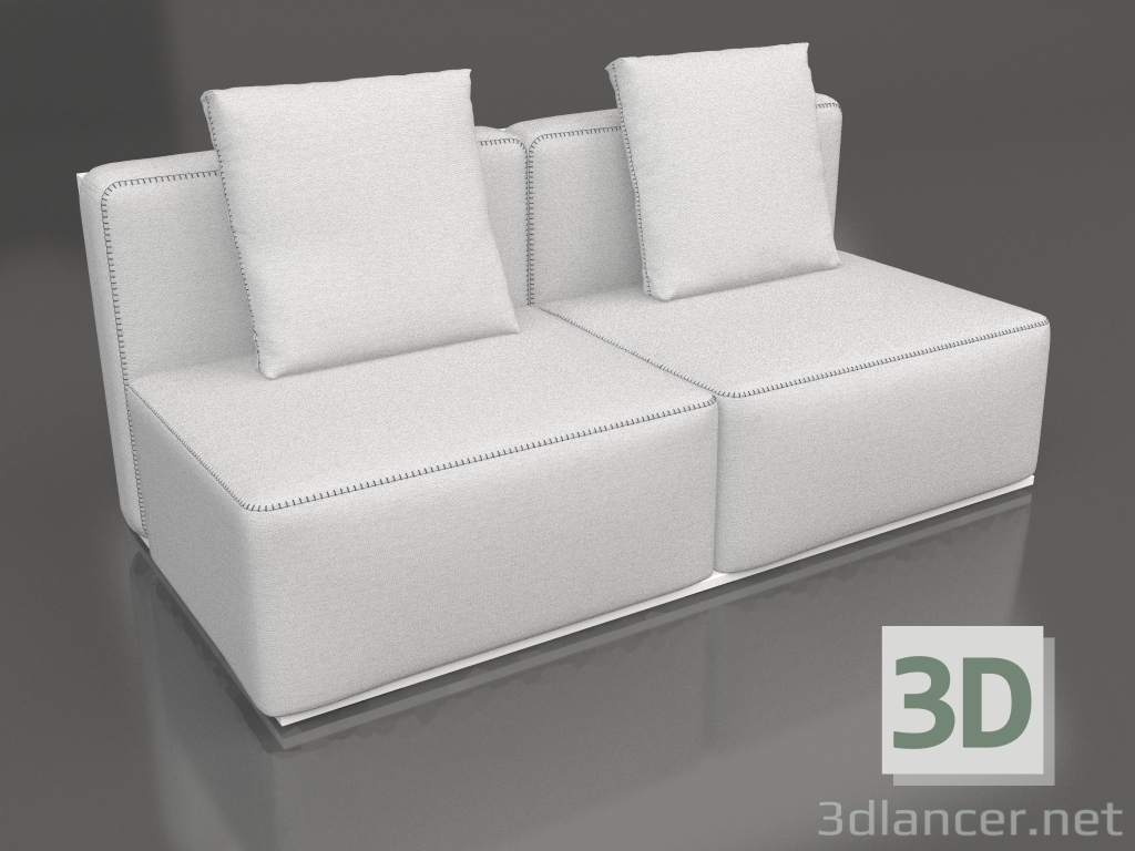 3 डी मॉडल सोफा मॉड्यूल, सेक्शन 4 (सफ़ेद) - पूर्वावलोकन