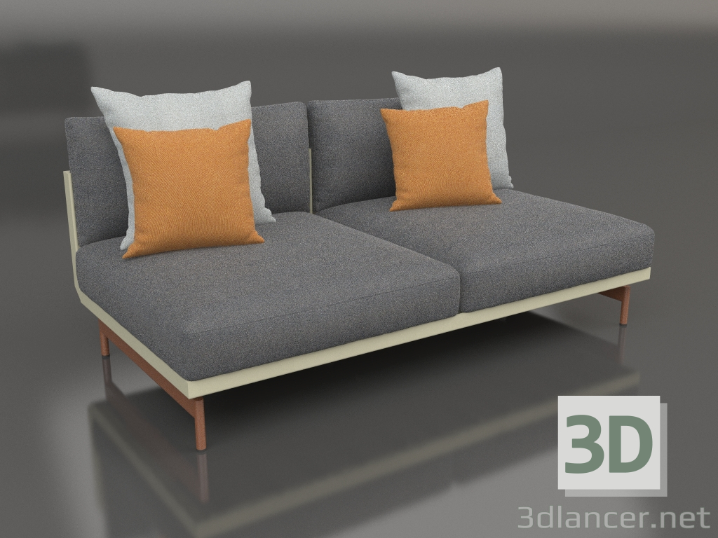 modèle 3D Module canapé, section 4 (Or) - preview