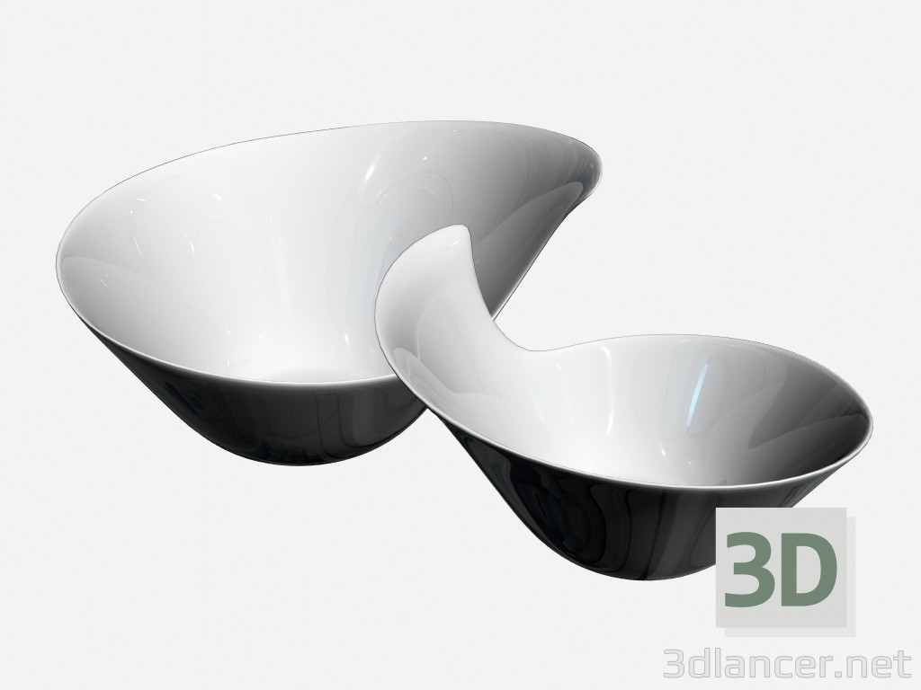 3d модель Керамическая ваза белого цвета в стиле арт деко – превью
