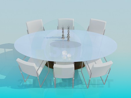 modelo 3D mesa y sillas para la sala de estar - escuchar modelo 3D mesa y sillas para la sala de estar - escuchar