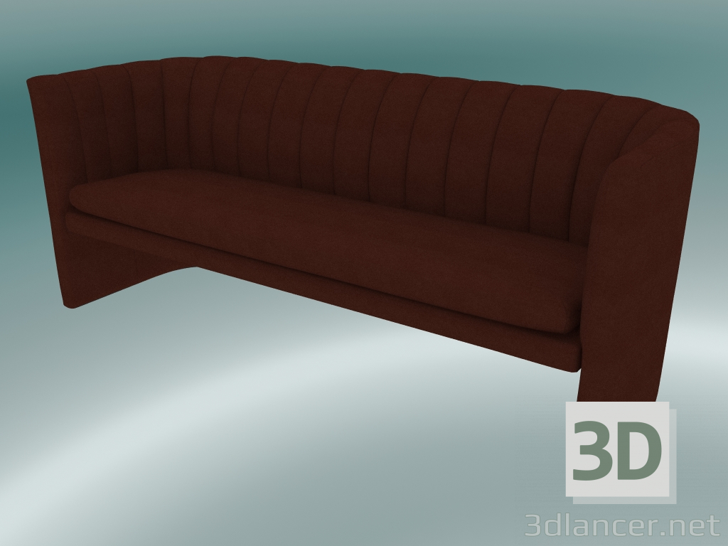 3D Modell Sofa Triple Loafer (SC26, H 75 cm, 185 x 65 cm, Velvet 3 Maroon) - Vorschau