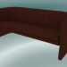 modello 3D Mocassino triplo divano (SC26, H 75 cm, 185x65 cm, Velvet 3 marrone rossiccio) - anteprima