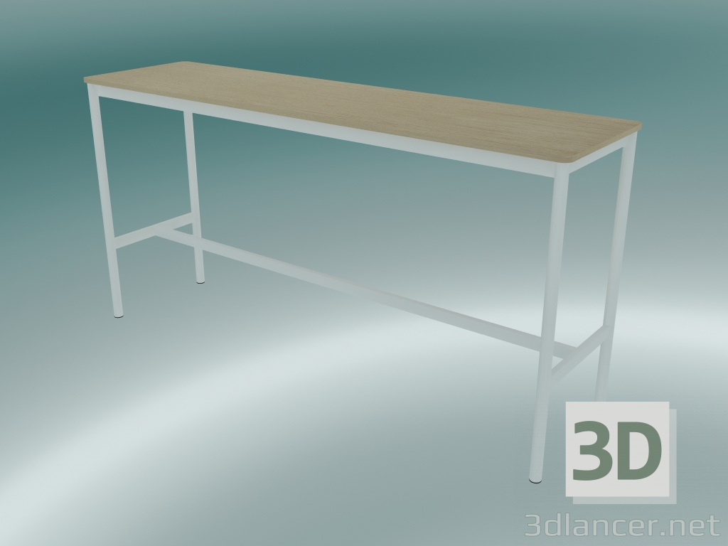 3d model Rectangular table Base High 50x190x95 (Oak, White) - preview