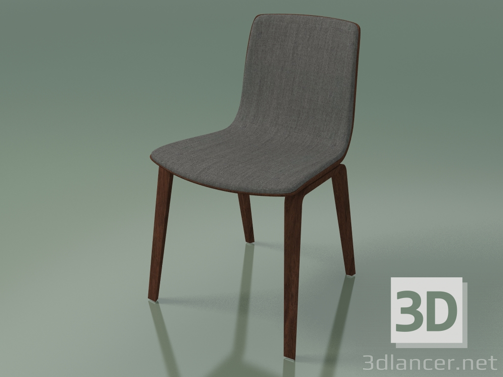modello 3D Sedia 3938 (4 gambe in legno, rivestimento frontale, noce) - anteprima