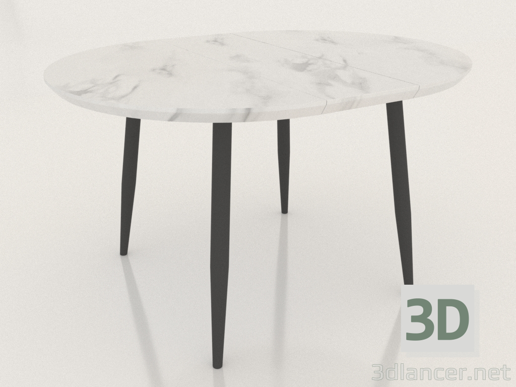 modello 3D Tavolo pieghevole Leticia 100-130 (motivo marmo-nero) - anteprima